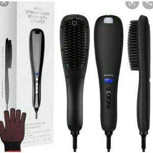 Hair Straightner Brush With Sprayer